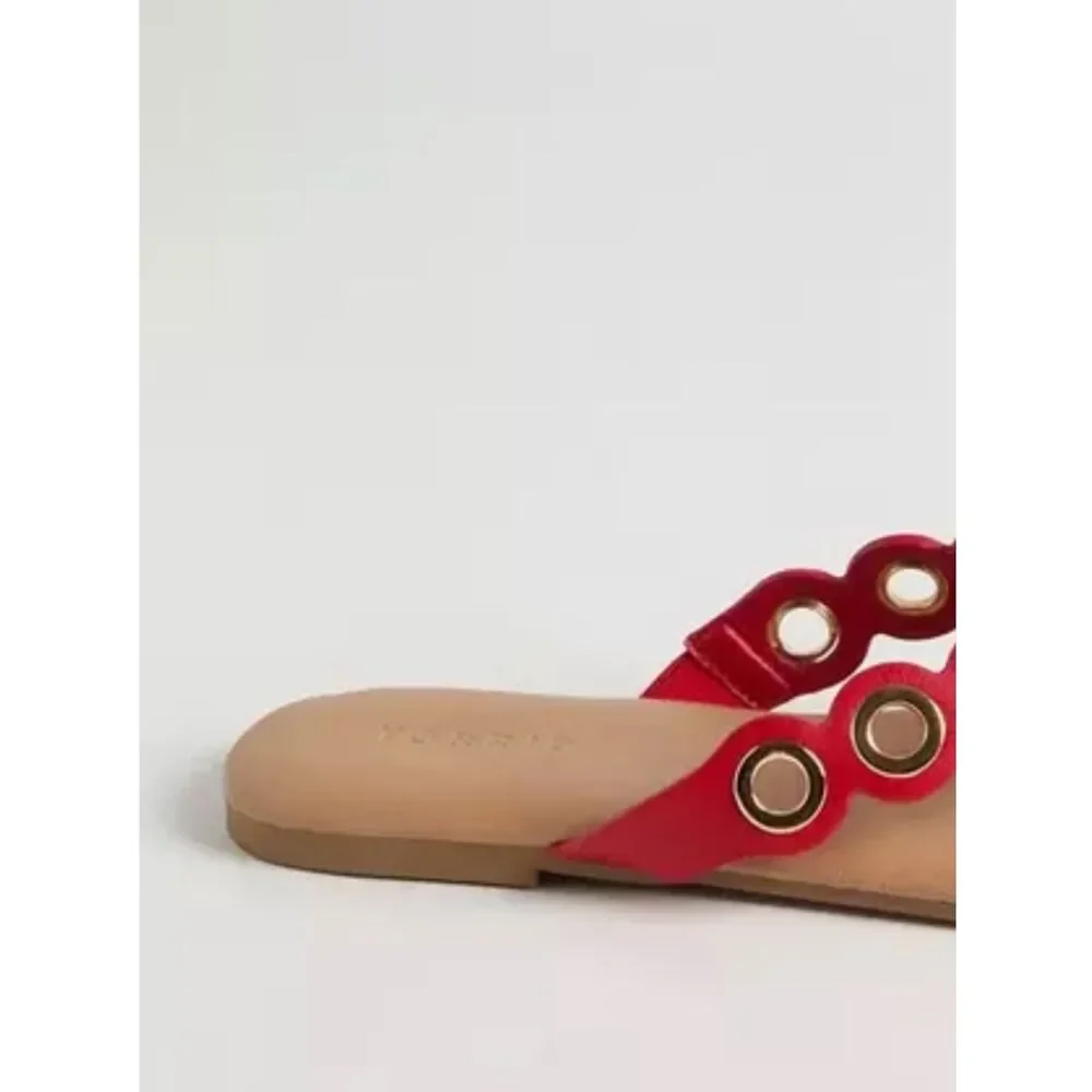 Torrid Red Grommet Thong Sandal 8W New